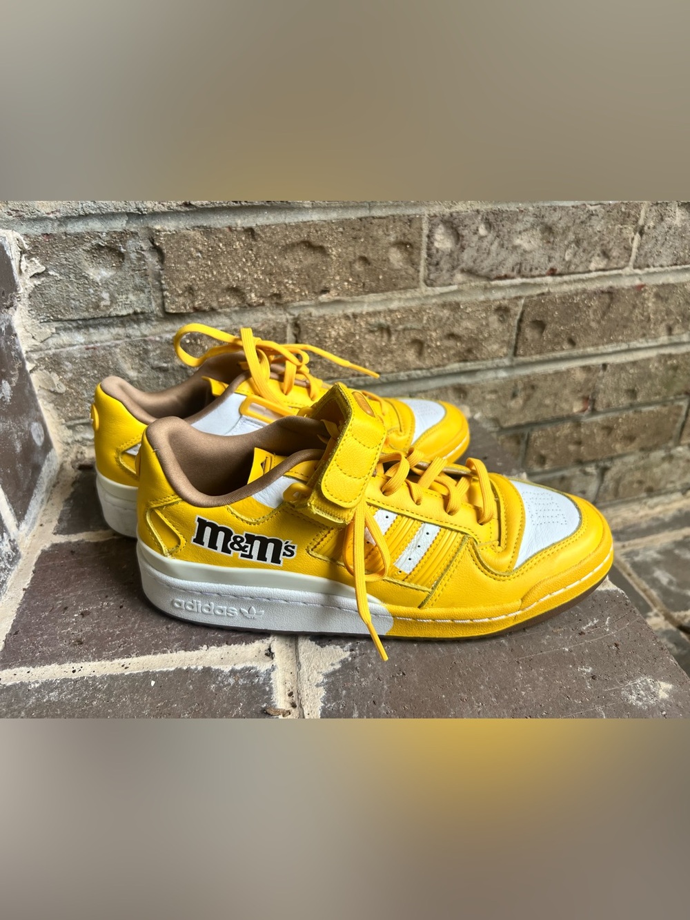 adidas Yellow & White Low-Top Sneakers with M&M's Logo